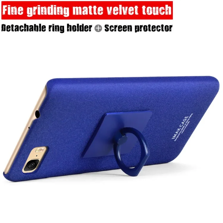 IMAK Matte Hard Shell Case with Ring Kickstand for Asus Zenfone 3s Max ZC521TL - Blue