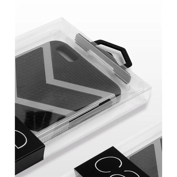 50pcs/lotto KJ-666 Paccheggio PVC Personalizzabile Boxaging Per Iphone 7 Plus Case, Dimensioni: 187 x 105 x 15,5 mm - Nero