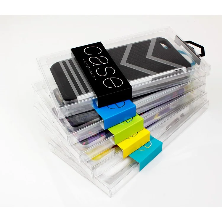 50pcs/lotto KJ-666 Paccheggio PVC Personalizzabile Boxaging Per Iphone 7 Plus Case, Dimensioni: 187 x 105 x 15,5 mm - Nero