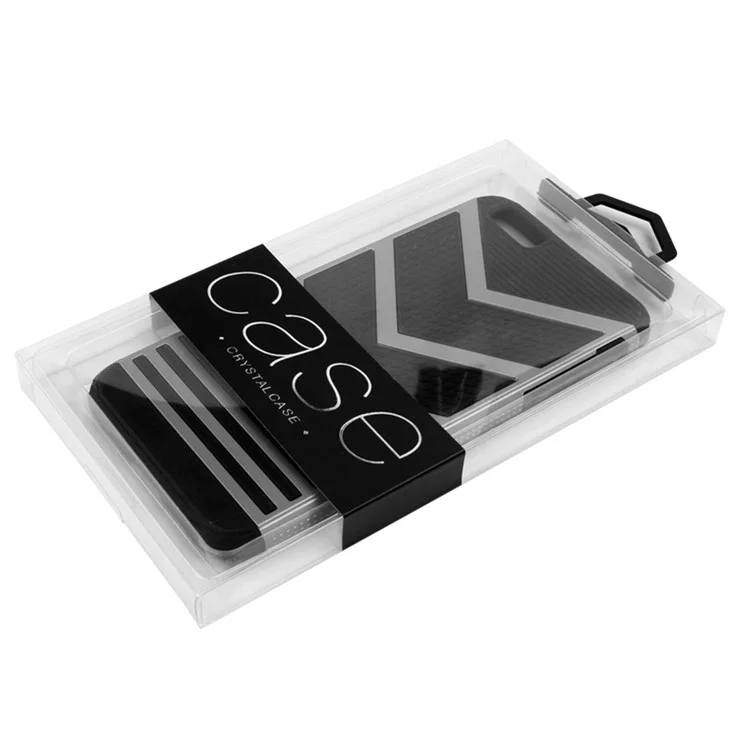 50pcs / Lot KJ-666 Boîte D'emballage PVC PVC Personnalisable Pour Les Étuis Iphone 7 Plus, Taille: 187 x 105 x 15,5 mm - le Noir