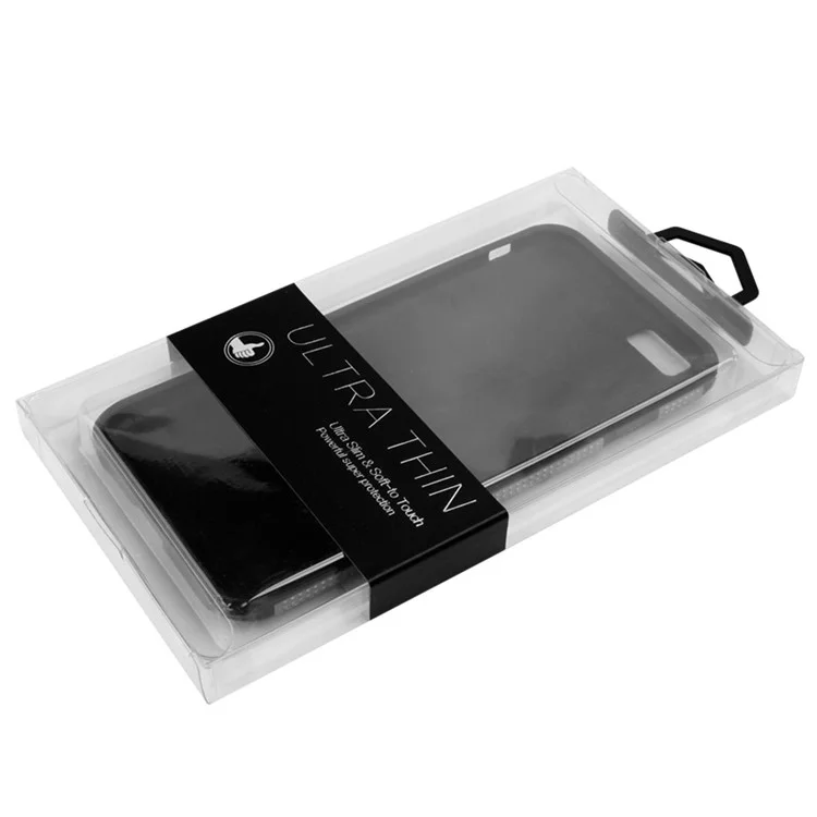 50pcs / Lot KJ-666 Boîte D'emballage PVC PVC Personnalisable Pour Les Étuis Iphone 7 Plus, Taille: 187 x 105 x 15,5 mm - le Noir