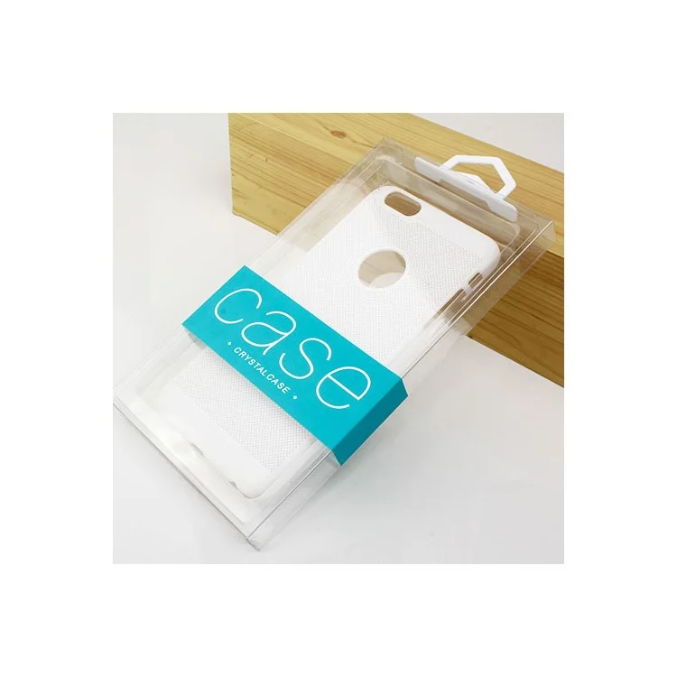 50Pcs/Lot KJ-666 Customizable Clear Retail Packaging Box for iPhone 7 Plus Cases, Size: 187 x 105 x 15.5mm - Baby Blue