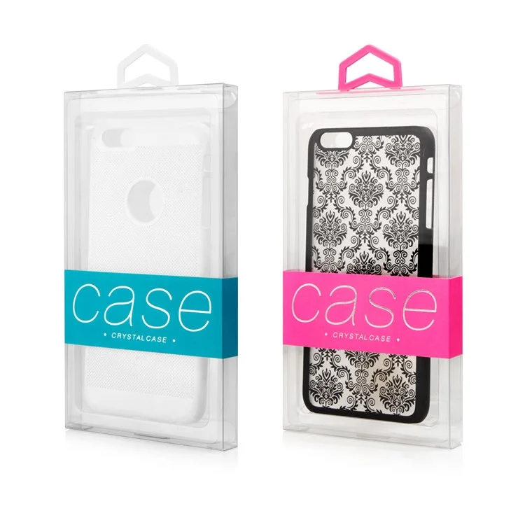 50Pcs/Lot KJ-666 Customizable Clear Retail Packaging Box for iPhone 7 Plus Cases, Size: 187 x 105 x 15.5mm - Baby Blue