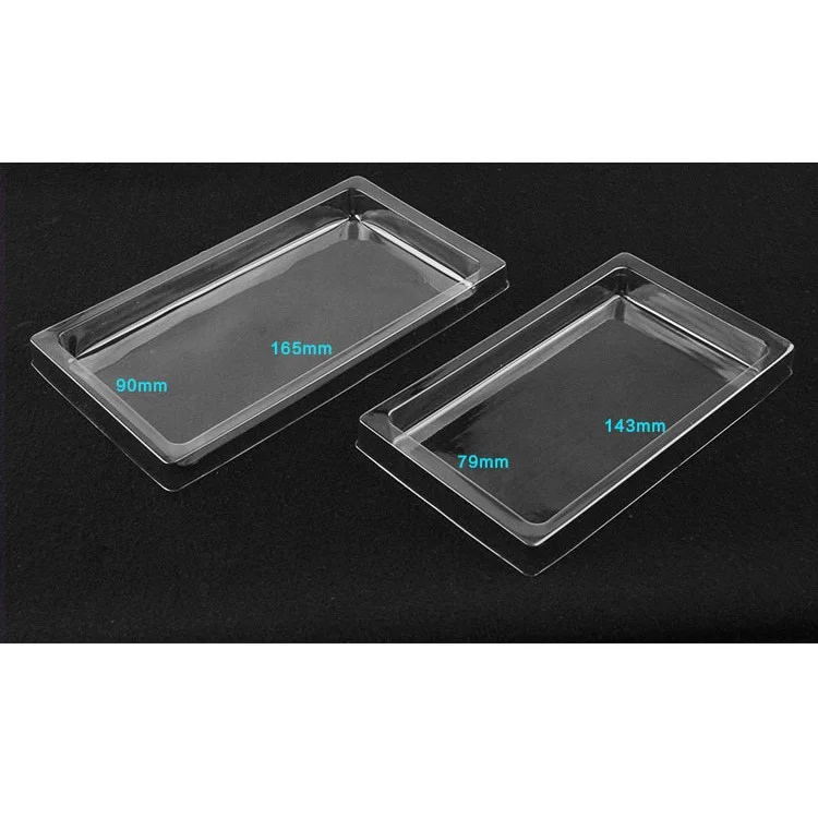 50Pcs/Lot KJ-666 Customizable Clear Retail Packaging Box for iPhone 7 Plus Cases, Size: 187 x 105 x 15.5mm - Baby Blue
