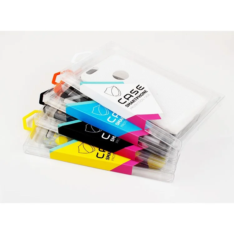 50Pcs/Lot KJ-666 Customizable PVC Packaging Box with Hanging Hook for iPhone 7 Cases, Size: 166 x 94 x 15.5mm - Black