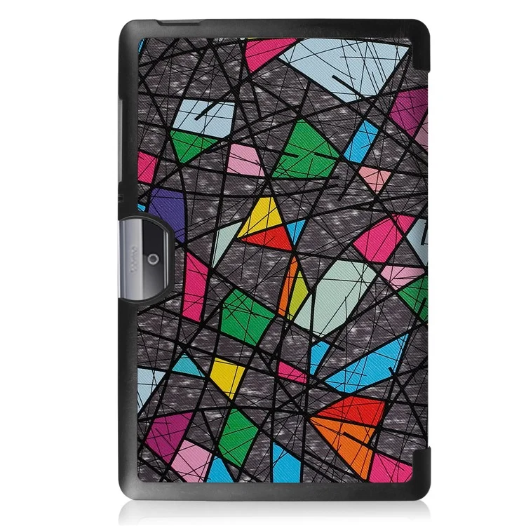 Patterned Leather Tri-fold Stand Case for Acer Iconia One 10 B3-A30 - Geometric Pattern and Lines