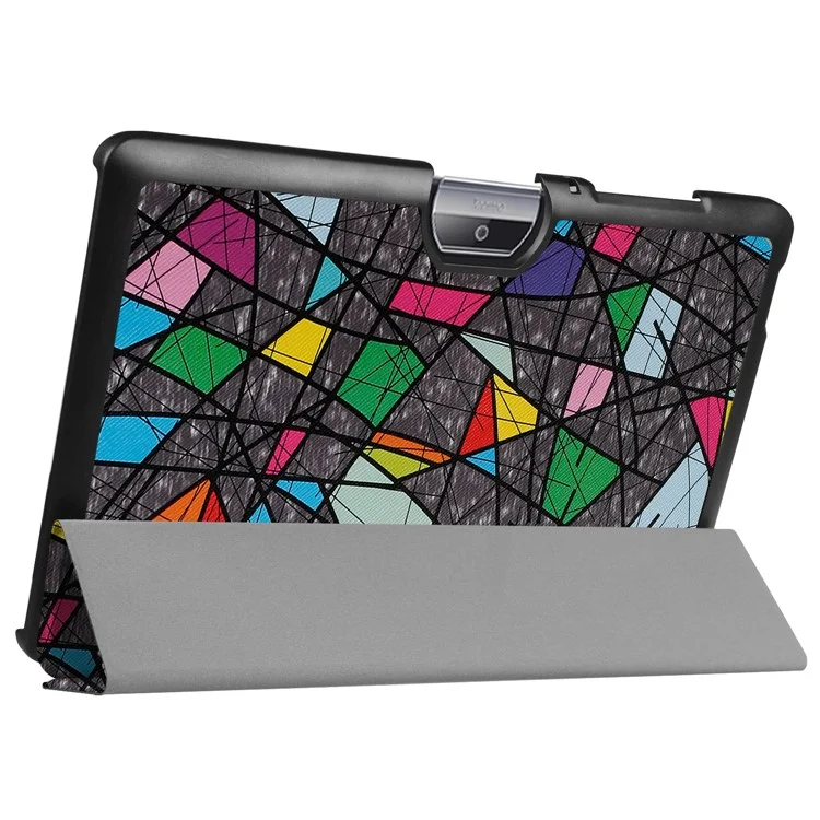 Patterned Leather Tri-fold Stand Case for Acer Iconia One 10 B3-A30 - Geometric Pattern and Lines