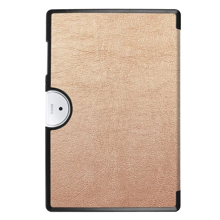 For Acer Iconia One 10 B3-A40 Tri-fold Leather Stand Case - Gold