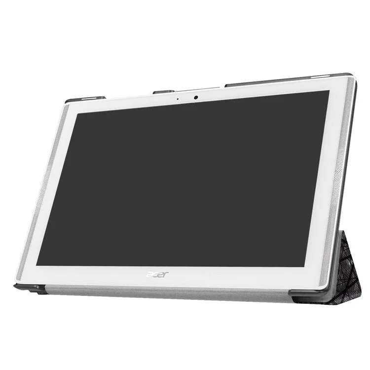 Tri-fold Stand Leather Patterned Case for Acer Iconia One 10 B3-A40 - Geometric Pattern and Lines