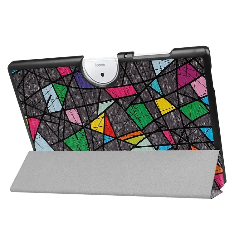 Tri-fold Stand Leather Patterned Case for Acer Iconia One 10 B3-A40 - Geometric Pattern and Lines