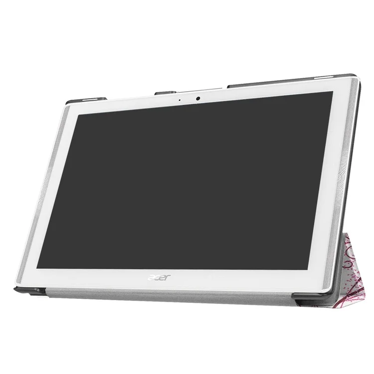 PU Leather Tri-fold Flip Stand Patterned Casing for Acer Iconia One 10 B3-A40 - Flowered Girl with Wings