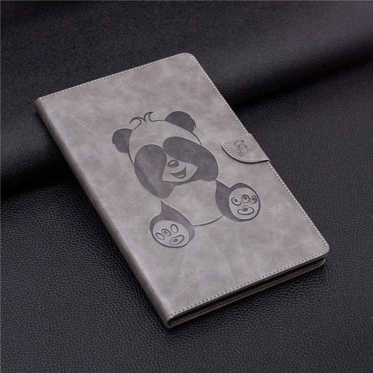 Imprint Panda Wallet Stand Leather Case for Amazon Fire HD 10 2017 / 2016 - Grey