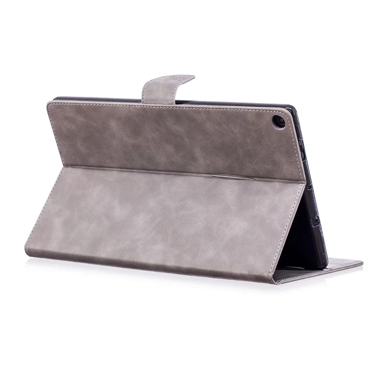 Imprint Panda Wallet Stand Leather Case for Amazon Fire HD 10 2017 / 2016 - Grey