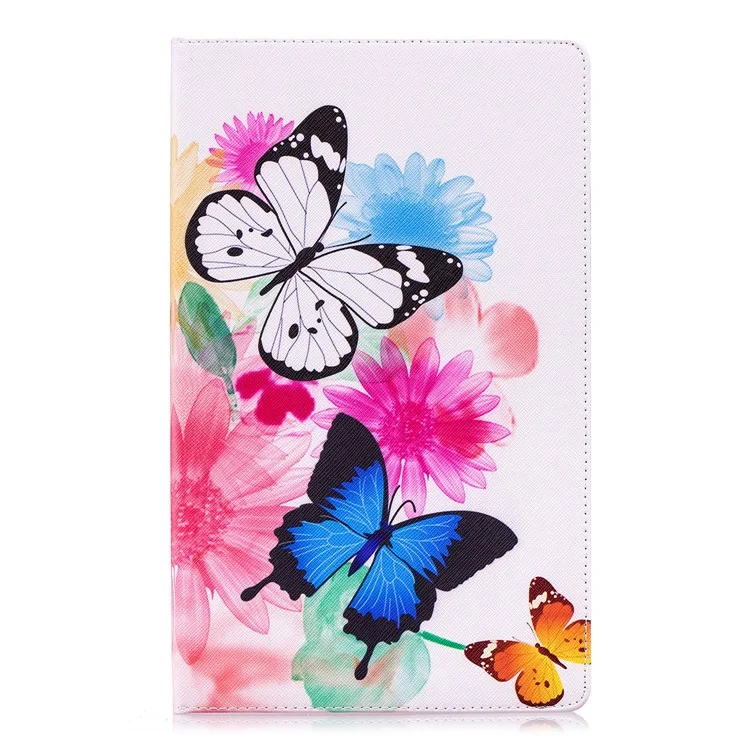 For Amazon Fire HD 10 (2017) / (2015) Pattern Printing Wallet Leather Tablet Case with Stand - Vivid Butterflies