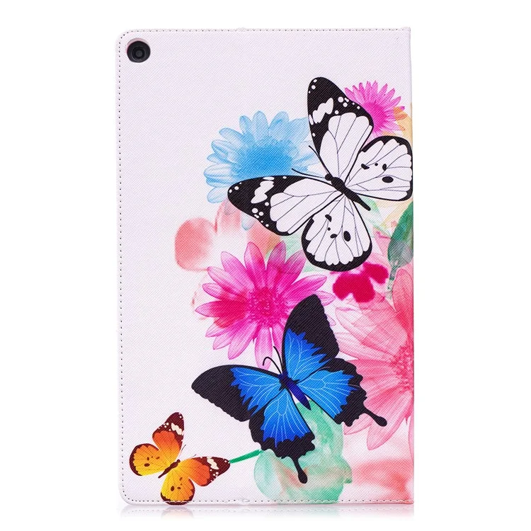 For Amazon Fire HD 10 (2017) / (2015) Pattern Printing Wallet Leather Tablet Case with Stand - Vivid Butterflies