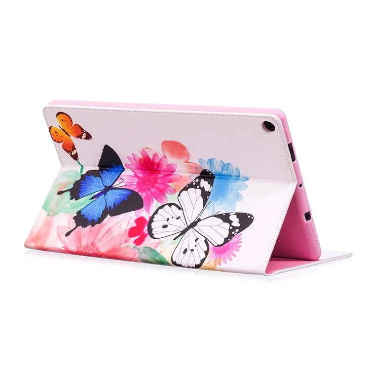 For Amazon Fire HD 10 (2017) / (2015) Pattern Printing Wallet Leather Tablet Case with Stand - Vivid Butterflies