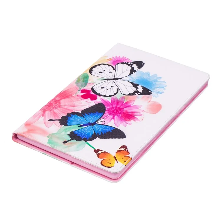 For Amazon Fire HD 10 (2017) / (2015) Pattern Printing Wallet Leather Tablet Case with Stand - Vivid Butterflies