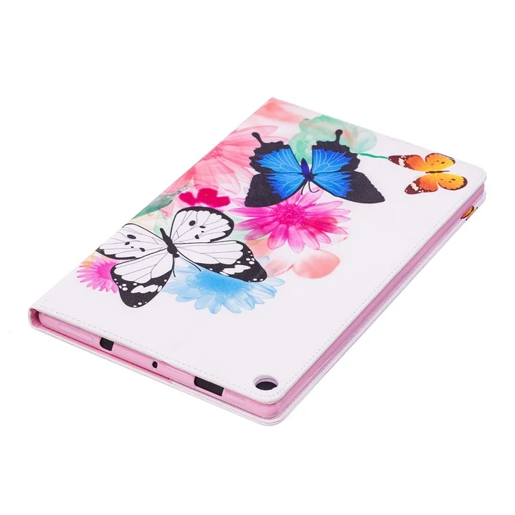 For Amazon Fire HD 10 (2017) / (2015) Pattern Printing Wallet Leather Tablet Case with Stand - Vivid Butterflies
