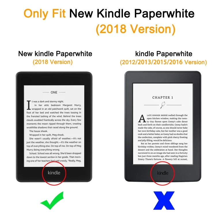 Étui en Cuir pu Wake / Sleep pu Pour Amazon Kindle Paperwhite 4 (2018) - le Noir