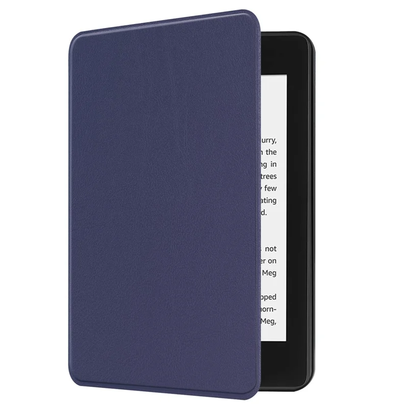 Auto-wake/sleep PU Leather Protective Case for Amazon Kindle Paperwhite 4 (2018) - Dark Blue
