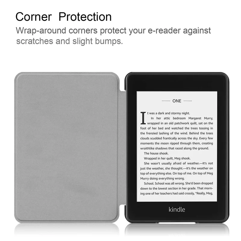 Auto-wake/sleep PU Leather Protective Case for Amazon Kindle Paperwhite 4 (2018) - Dark Blue