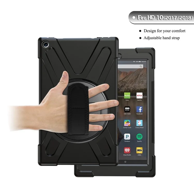 [X-Shape] PC + Silikon Combo Tablet Hülle für Amazon Fire HD 10 (2018) / (2017) - Schwarz