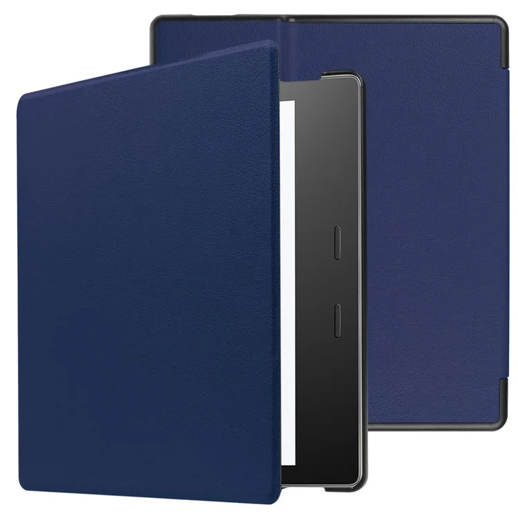 For Amazon Kindle Oasis 2019 Protective Case Auto Wake/Sleep PU Leather Smart Tablet Cover with Stand - Dark Blue