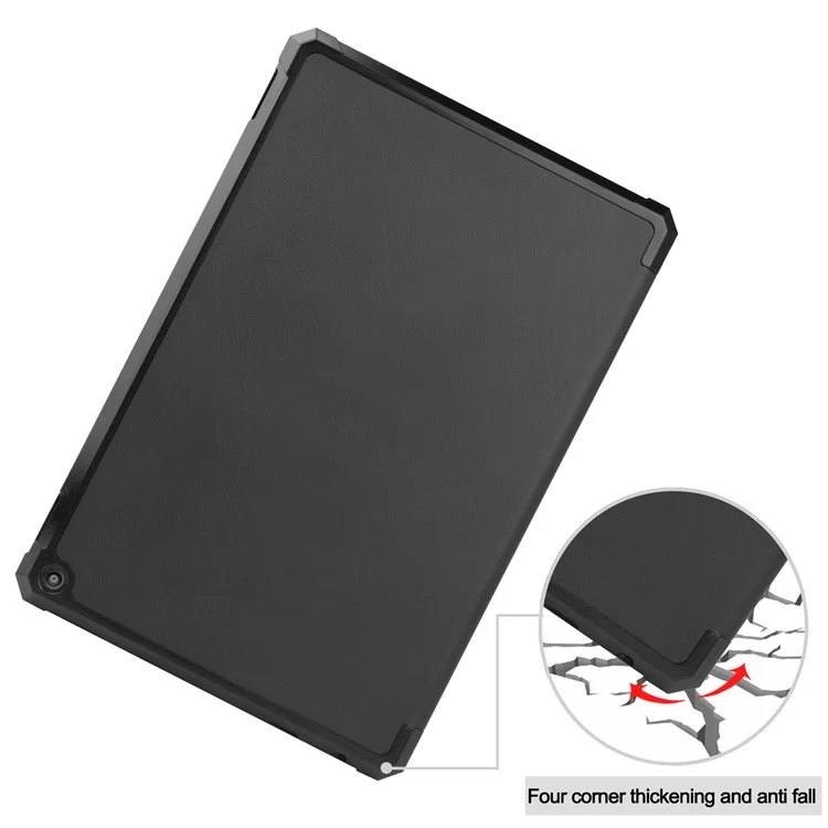 Tri-fold Stand Soft TPU Shell Inner + Coque en Cuir PU Pour Amazon Fire HD 10 (2021) - le Noir