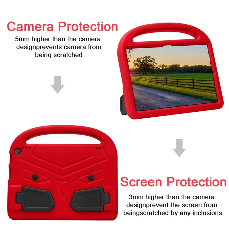 Couverture de Kickstand en Mousse Eva Foam Super Protection, Conception Mignonne Légère. - Rouge