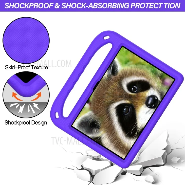 Anti-drop EVA-Tablet-Schutzhülle mit Ständer und Handgriff-Design für Amazon Fire HD 8 (2020)/Fire HD 8 Plus (2020) - Lila