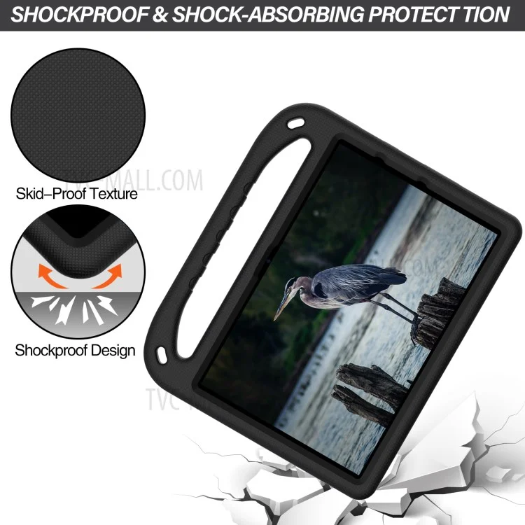 Handle Kickstand Design Hard EVA Tablet Case Cover for Amazon Fire HD 10 (2021) - Black