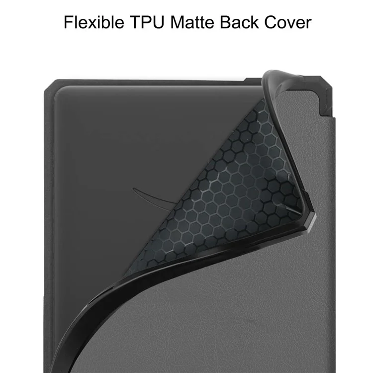 For Amazon Kindle Paperwhite 5 (2021) 6.8-inch Drop-Resistant PU Leather + TPU Protective Case Auto Wake/Sleep Case - Grey