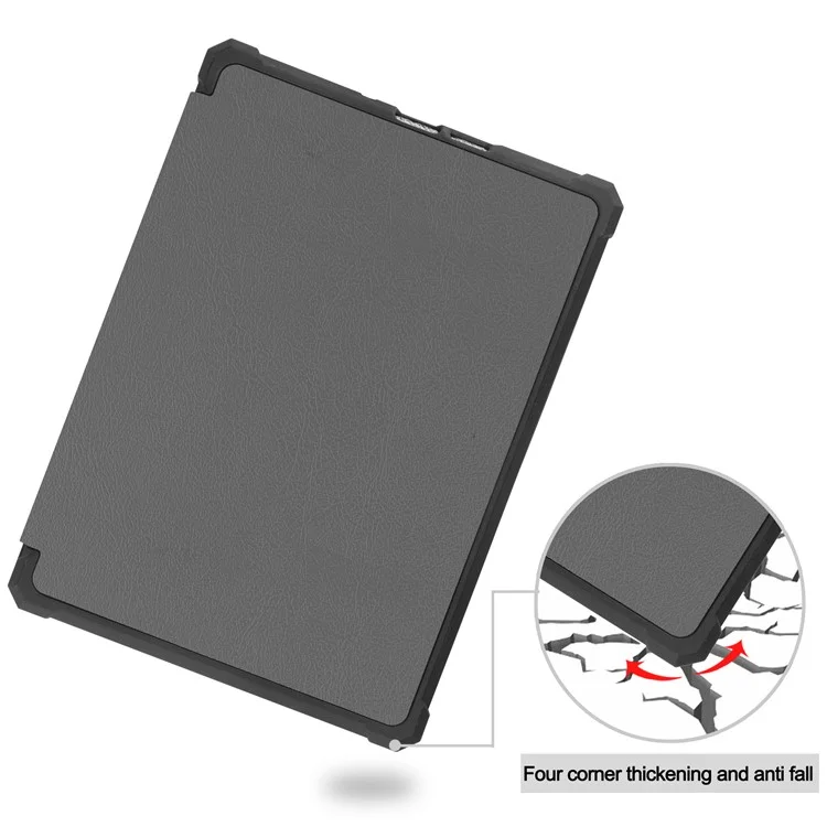 For Amazon Kindle Paperwhite 5 (2021) 6.8-inch Drop-Resistant PU Leather + TPU Protective Case Auto Wake/Sleep Case - Grey