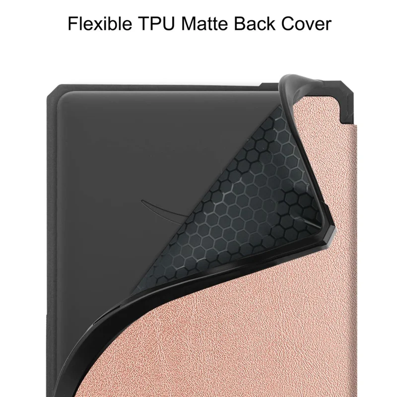 For Amazon Kindle Paperwhite 5 (2021) 6.8-inch Drop-Resistant PU Leather + TPU Protective Case Auto Wake / Sleep Case - Rose Gold