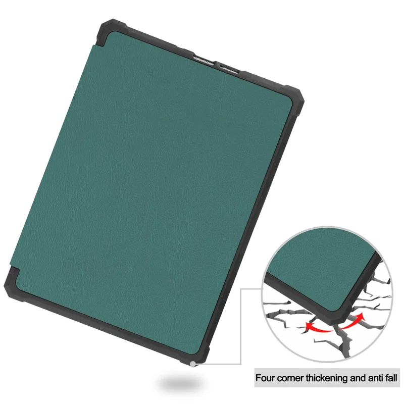 For Amazon Kindle Paperwhite 5 (2021) 6.8-inch Drop-Resistant PU Leather + TPU Protective Case Auto Wake/Sleep Case - Dark Green