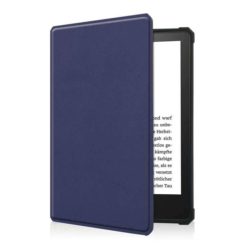 For Amazon Kindle Paperwhite 5 (2021) 6.8-inch Drop-Resistant PU Leather + TPU Protective Case Auto Wake/Sleep Case - Blue