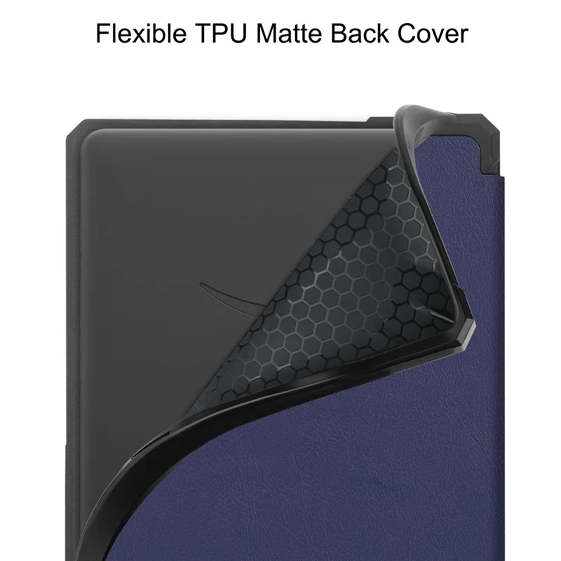 For Amazon Kindle Paperwhite 5 (2021) 6.8-inch Drop-Resistant PU Leather + TPU Protective Case Auto Wake/Sleep Case - Blue