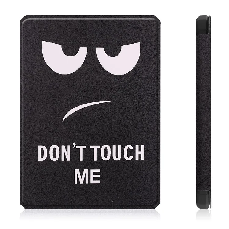 Capa Protetora de Couro PU com Impressão de Padrão e Função de Despertar/Dormir Automática para Amazon Kindle Paperwhite 5 (2021) - Não Me Toque