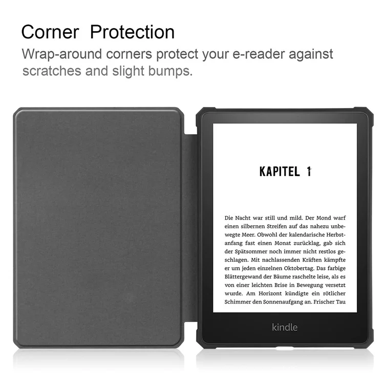Capa Protetora de Couro PU com Impressão de Padrão e Função de Despertar/Dormir Automática para Amazon Kindle Paperwhite 5 (2021) - Não Me Toque