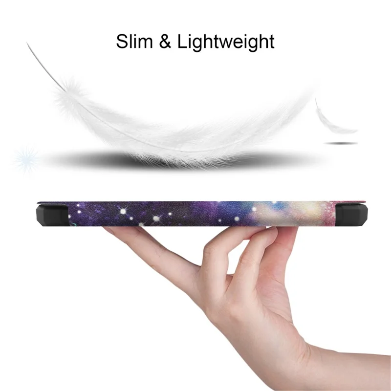 Pattern Printing PU Leather Shockproof Shell Smart Cover with Auto Wake / Sleep for Amazon Kindle Paperwhite 5 (2021) - Nebula