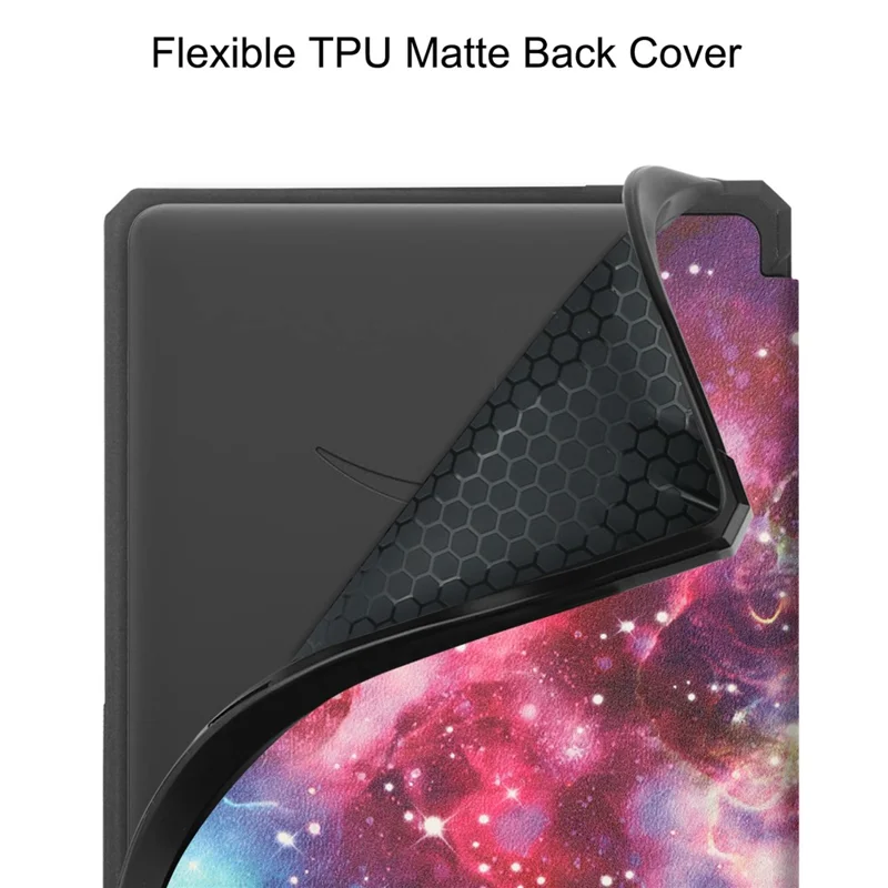 Pattern Printing PU Leather Shockproof Shell Smart Cover with Auto Wake / Sleep for Amazon Kindle Paperwhite 5 (2021) - Nebula