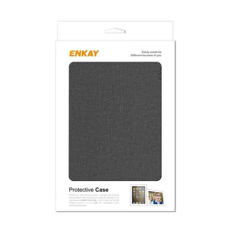 ENKAY HAT PRINCE For Amazon Kindle Paperwhite 5 (2021) Jean Cloth Texture Leather Cover with Auto Wake / Sleep - Dark Blue