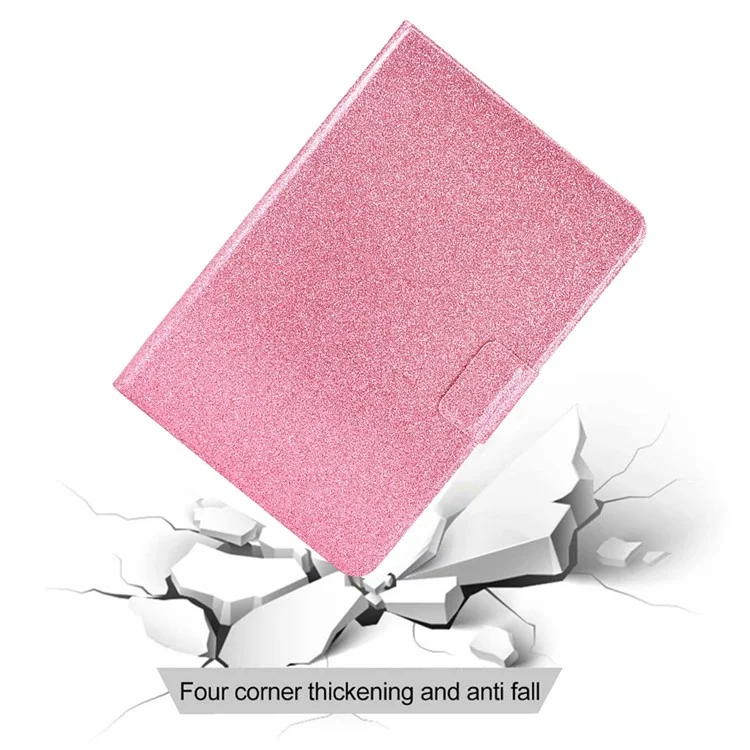 Glitzernder Pulver PU Leder Schockdichte Folio Stand Cover Protektor Mit Kartenschlitzen Für Amazon Kindle Paperwhite 5 (2021) - Rosa