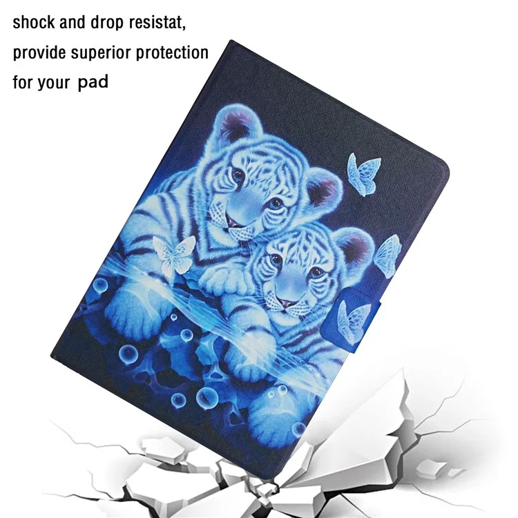 Pattern Printing Card Slots PU Leather Case Stand Cover for Amazon Kindle Paperwhite 5 (2021) - Leopard