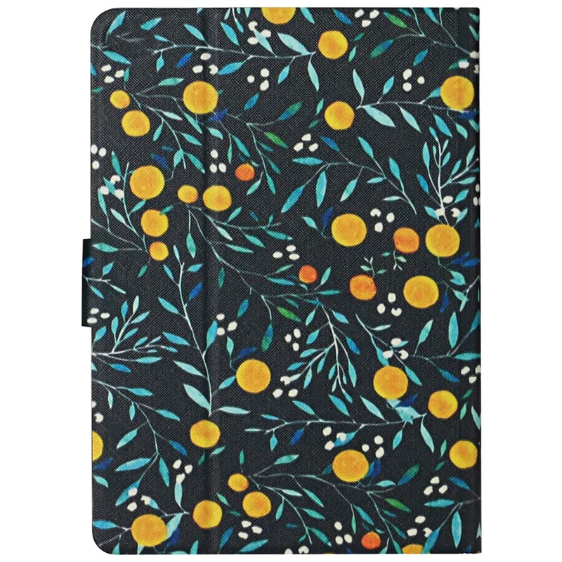 Patroonprint met kaartslots PU lederen hoes standaardcover voor Amazon Kindle Paperwhite 5 (2021) - Gele fruit