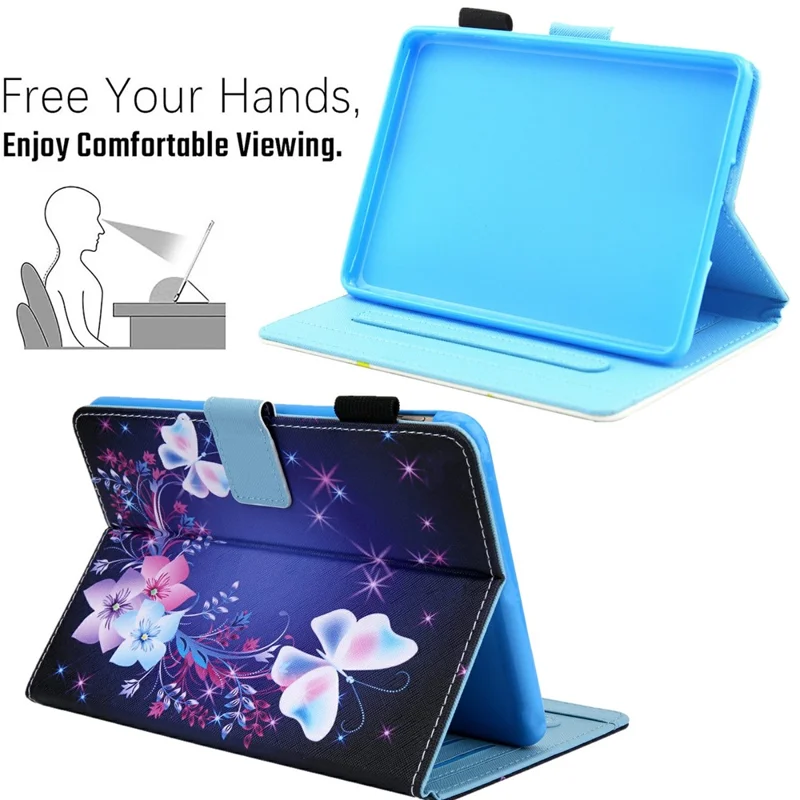 Foldable Stand Card Slots Design Pattern Printing Full Protection Leather Case Cover for Amazon Kindle Paperwhite 5 (2021) - Colorful Butterflies