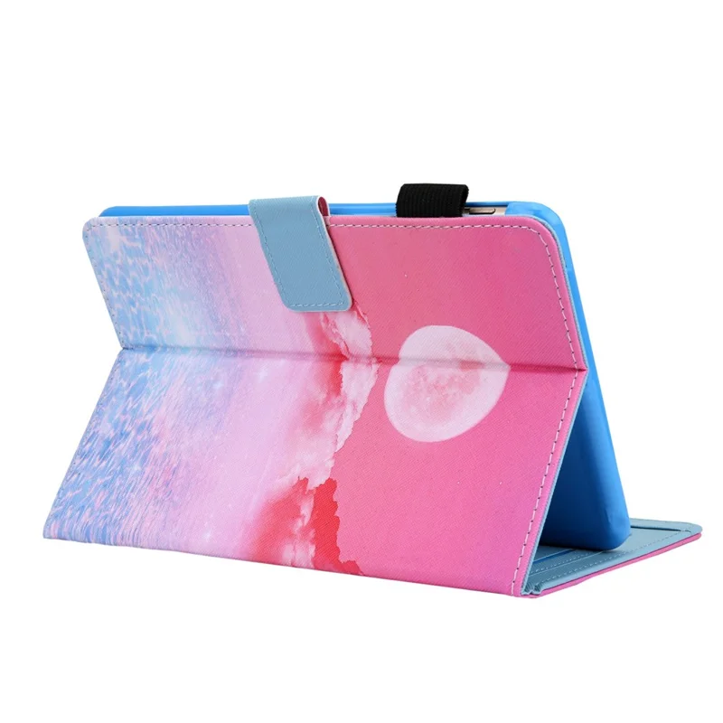 Foldable Stand Card Slots Design Pattern Printing Full Protection Leather Case Cover for Amazon Kindle Paperwhite 5 (2021) - Moon