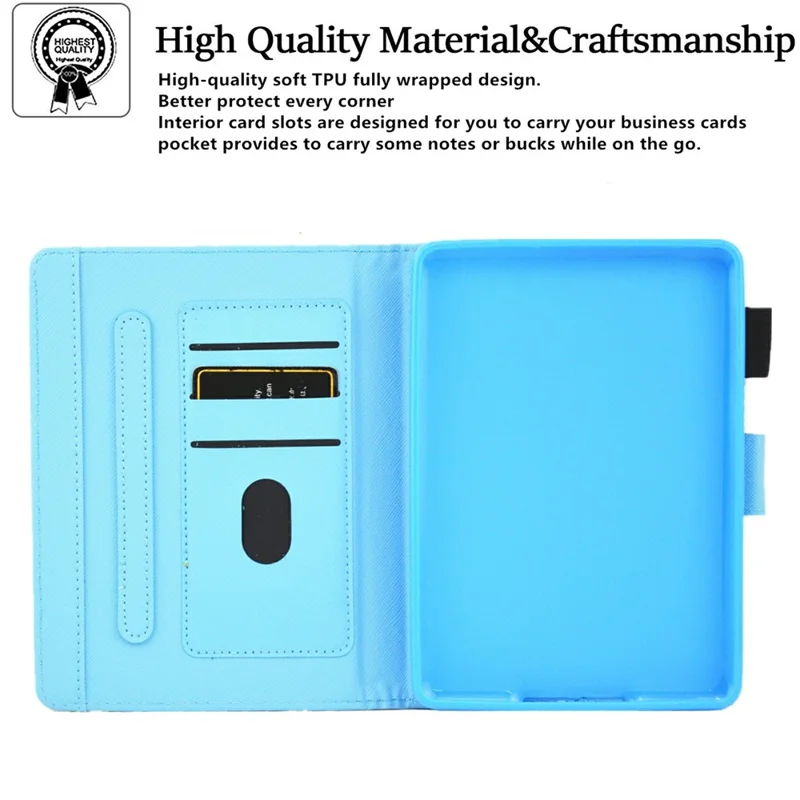 Pattern Printing Stand Card Holder PU Leather Case Cover with Auto Wake/Sleep for Amazon Kindle Paperwhite 5 (2021) - White Gold Marble Pattern