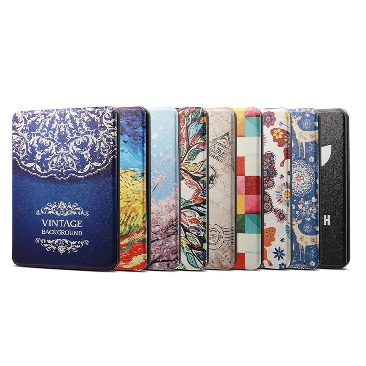 Pattern Printing Auto Wake/Sleep Function PU Leather Case Cover for Amazon Kindle Paperwhite 5 (2021) - Life Tree