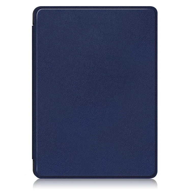 For Amazon Kindle Paperwhite (11th Generation) 2021 Textured PU Leather + PC Inner Cover Case Anti-Scratch Lining Shock-Absorbed Corners - Blue